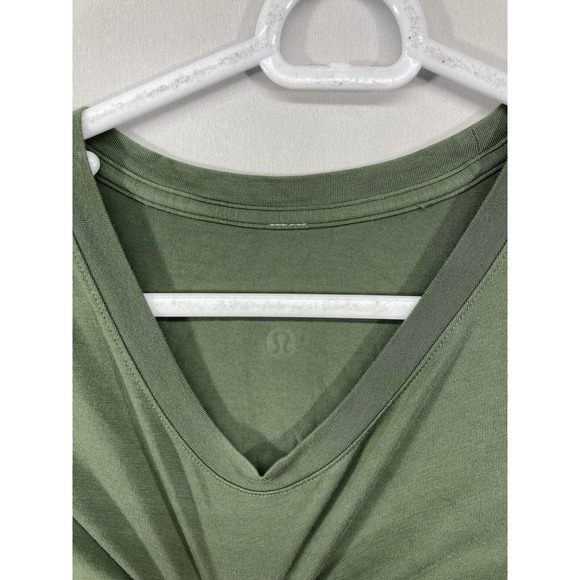 Lululemon Women Short Sleeve Tee Olive Green Stretch Athletic Work Out Sz Small - Picture 2 of 10